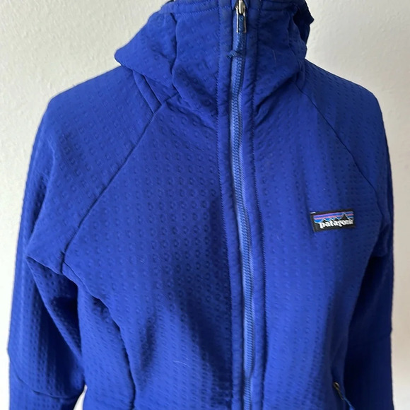 Patagonia sz S R2 Techface Fleece Blue Hoody Jacket blue zip front hooded - Picture 2 of 8